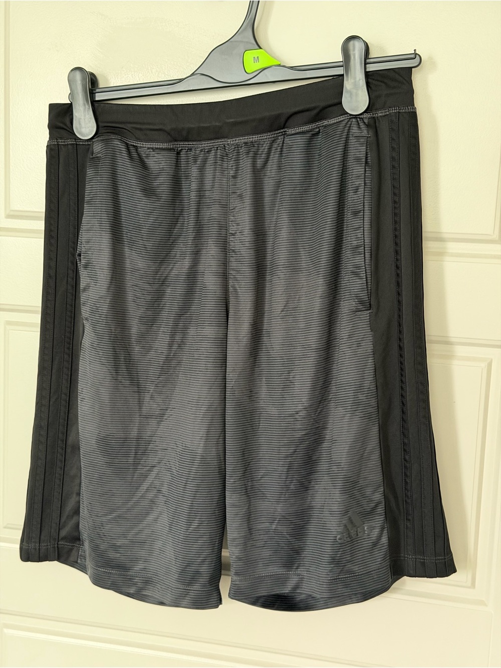 Adidas Men's Climalite 3-Stripe Basketball Shorts Black Tonal Graphic Size M